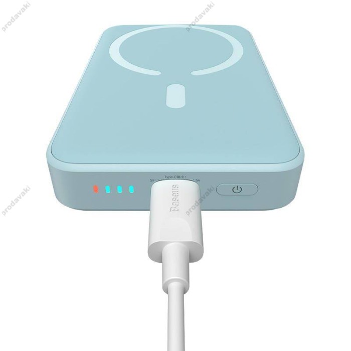 Повербанк портативний акумулятор Power bank Baseus Magnetic Mini MagSafe магнітний 20W 10000 mAh Blue PPCX110103