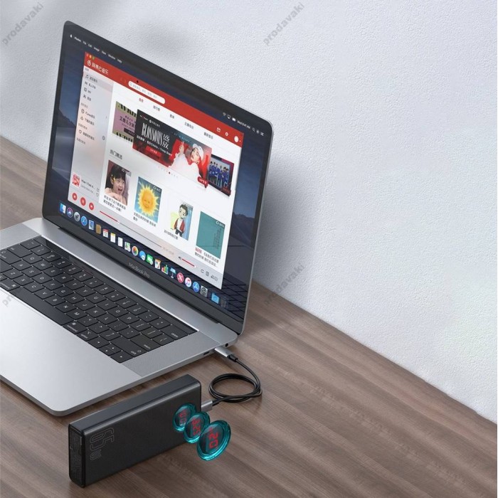 Повербанк портативний акумулятор Power bank Baseus Amblight Digital Display 65W 30000 mAh Black PPLG000101 (PPLG-A01)
