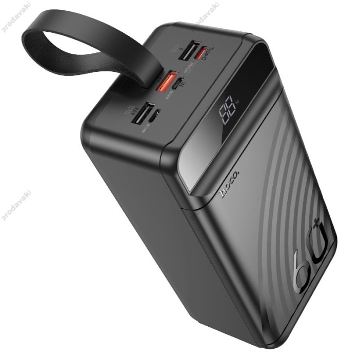 Повербанк портативний акумулятор Power bank Hoco J123C Element 22.5W+PD20W 60000 mAh Black