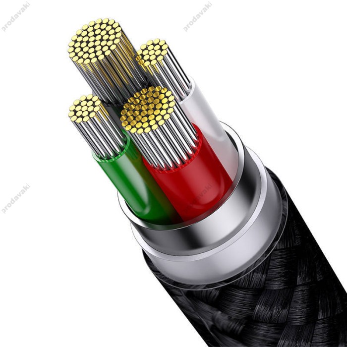Кабель USB Baseus StarSpeed 3in1 Fast Charging Data Cable USB to M+L+C 3.5A 0.6m Black P10319900111-00