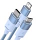 Кабель USB Baseus StarSpeed 3in1 Fast Charging Data Cable USB to M+L+C 3.5A 1.2m Blue CAXS000017