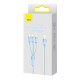 Кабель USB Baseus StarSpeed 3in1 Fast Charging Data Cable USB to M+L+C 3.5A 1.2m Blue CAXS000017