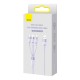 Кабель USB Baseus StarSpeed 3in1 Fast Charging Data Cable USB to M+L+C 3.5A 1.2m Purple CAXS000005