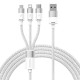 Кабель USB Baseus StarSpeed 3in1 Fast Charging Data Cable USB to M+L+C 3.5A 1.2m White CAXS000002