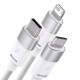 Кабель USB Baseus StarSpeed 3in1 Fast Charging Data Cable USB to M+L+C 3.5A 1.2m White CAXS000002