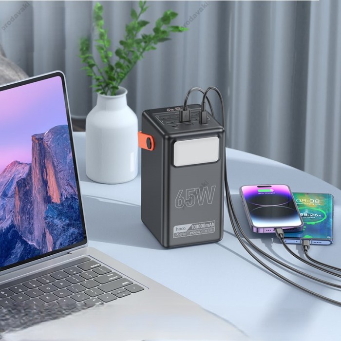 Повербанк портативний акумулятор Power bank Hoco DB03 Max Centurion 65W PB Lamp 100 000mAh Black