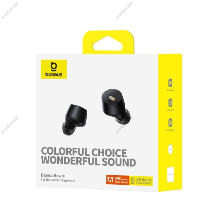 Бездротові Bluetooth навушники Baseus Bowie E18 True Wireless Earphones BT 5.3 Black A00023800123-00