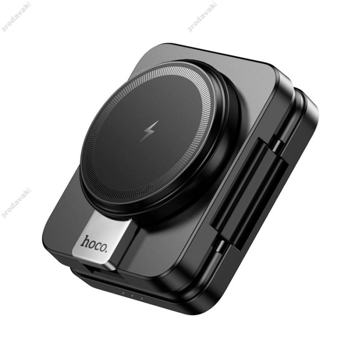 Бездротовий зарядний пристрій HOCO CQ11 Ingenious 3-in-1 folding magnetic wireless charger Black