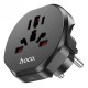 Мережевий адаптер HOCO AC6 Unimpeded universal conversion plug (EU) Black