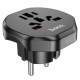 Мережевий адаптер HOCO AC6 Unimpeded universal conversion plug (EU) Black