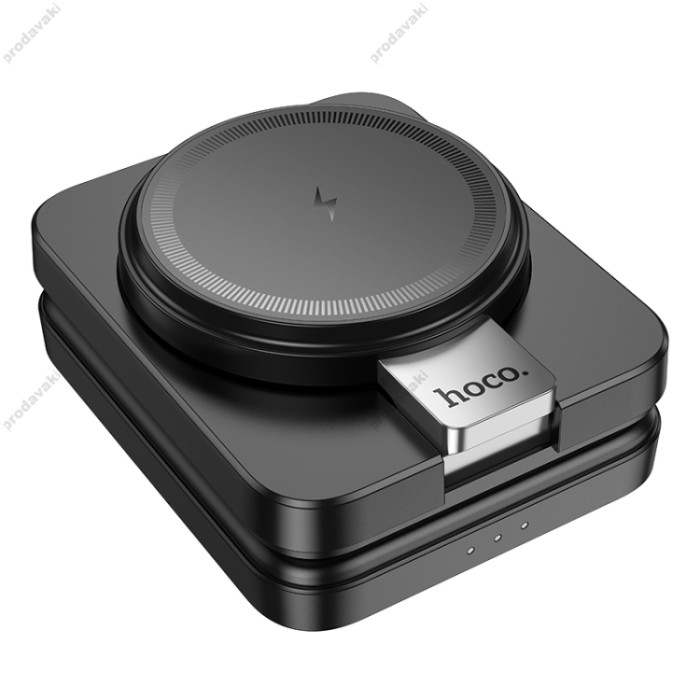 Бездротовий зарядний пристрій HOCO CQ11 Ingenious 3-in-1 folding magnetic wireless charger Black