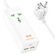 Мережевий подовжувач фільтр HOCO AC9A Talent PD30W (1C2A with 1 socket) desktop charger (EU) White
