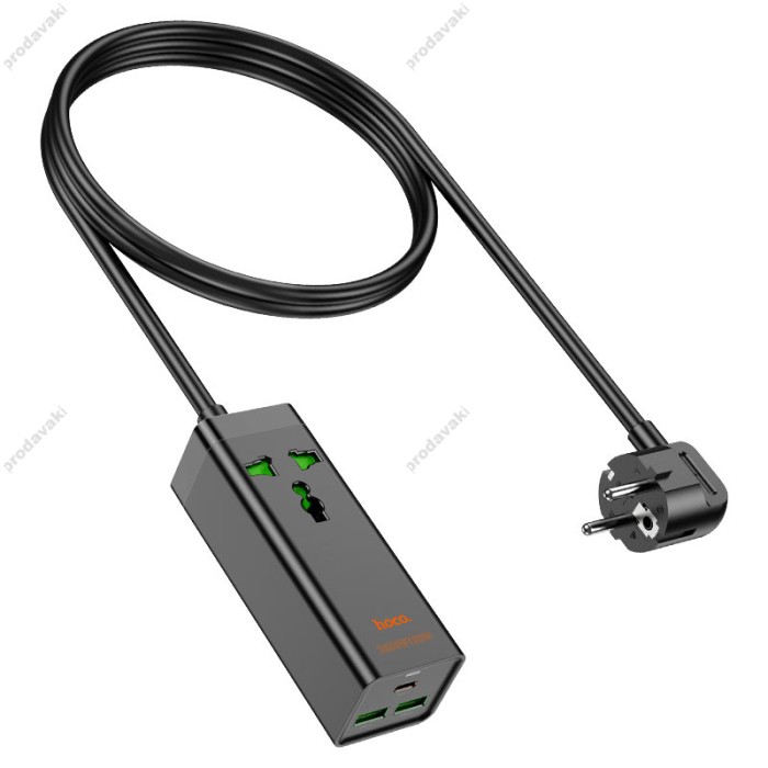 Мережевий подовжувач фільтр HOCO AC9A Talent PD30W (1C2A with 1 socket) desktop charger (EU) White
