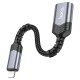 Перехідник HOCO UA24 iP Lightning male to USB female 2.0 converter Metal gray