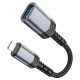 Перехідник HOCO UA24 iP Lightning male to USB female 2.0 converter Metal gray