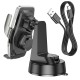 Автомобільний тримач із бездротовою зарядкою Hoco HW27 Traveler infrared RGB wireless 15W Black