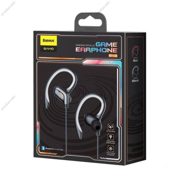 Дротові навушники Baseus GAMO Immersive Virtual 3D Game Type-C Earphone Black NGC18-01