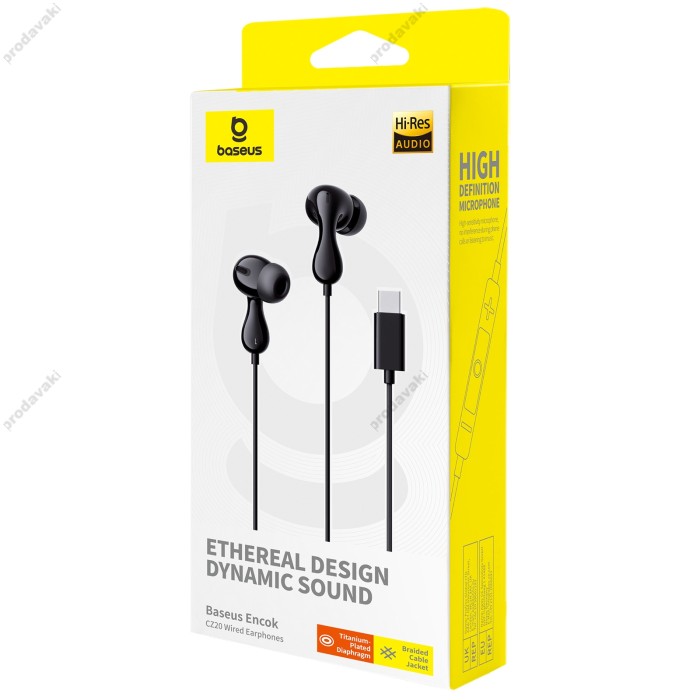 Дротові навушники Baseus Encok CZ20 Type-C Wired Earphones Black A00171400113-00