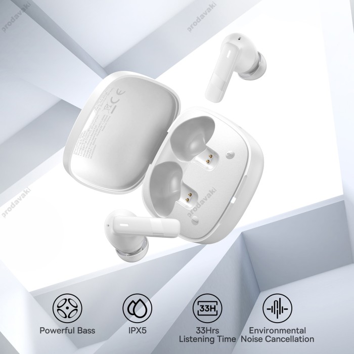 Бездротові Bluetooth навушники Baseus Bowie E20 True Wireless Earphones BT 5.3 White A00069700223-00