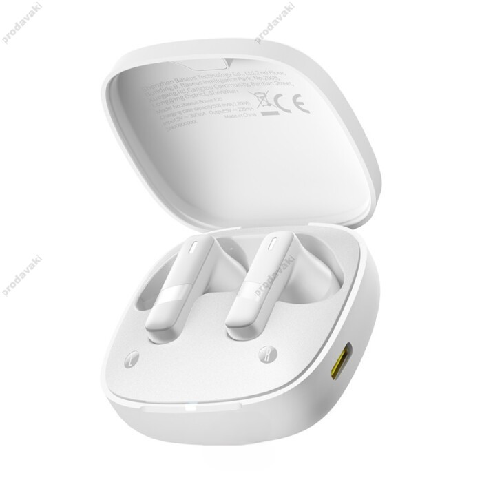 Бездротові Bluetooth навушники Baseus Bowie E20 True Wireless Earphones BT 5.3 White A00069700223-00
