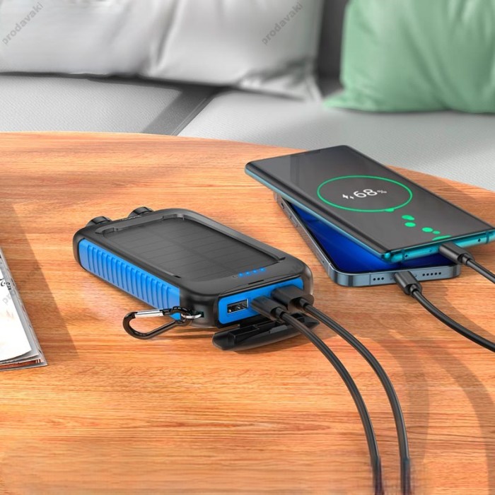 Повербанк портативний акумулятор Power bank Hoco DB51 Sunpower solar 8000 mAh Black