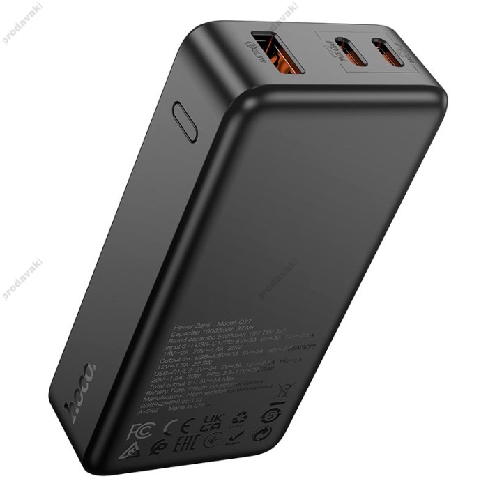 Повербанк портативний акумулятор Power bank HOCO Q27 Jewel 33W 10000 mAh Black