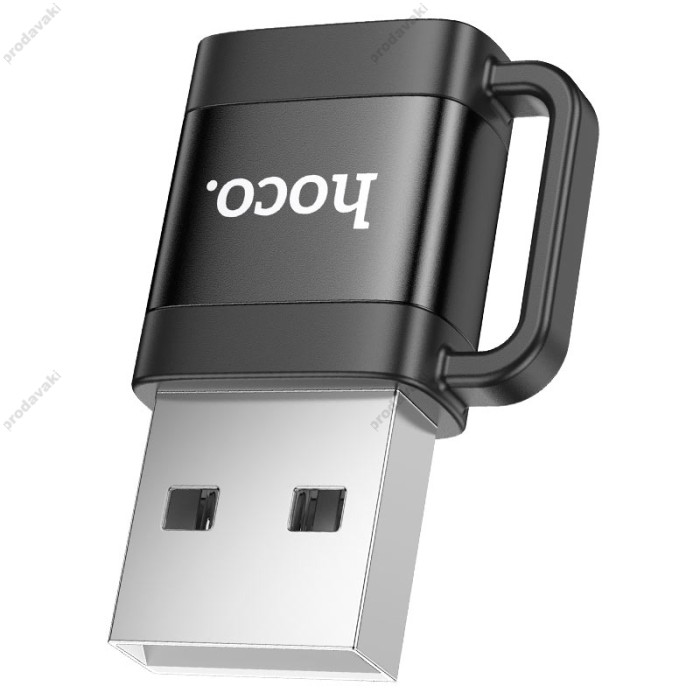 Перехідник HOCO UA31D USB male to Type-C female USB2.0 adapter Black