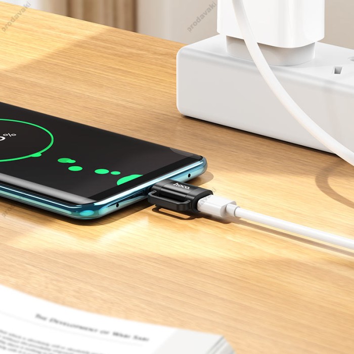 Перехідник HOCO UA31E Type-C male to iP Lightning female adapter Black