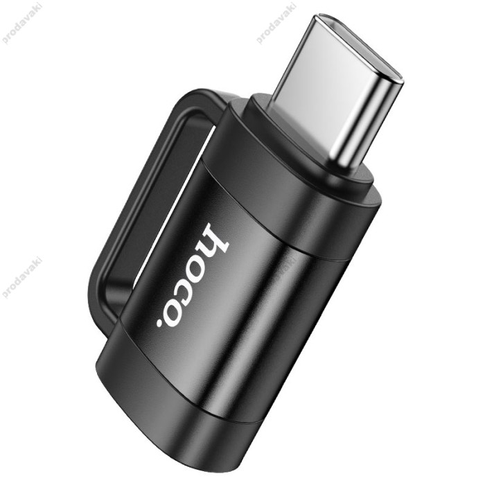 Перехідник HOCO UA31E Type-C male to iP Lightning female adapter Black
