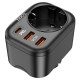 Мережевий зарядний пристрій HOCO NS3 Multifunctional socket 4000W/3A Чорний