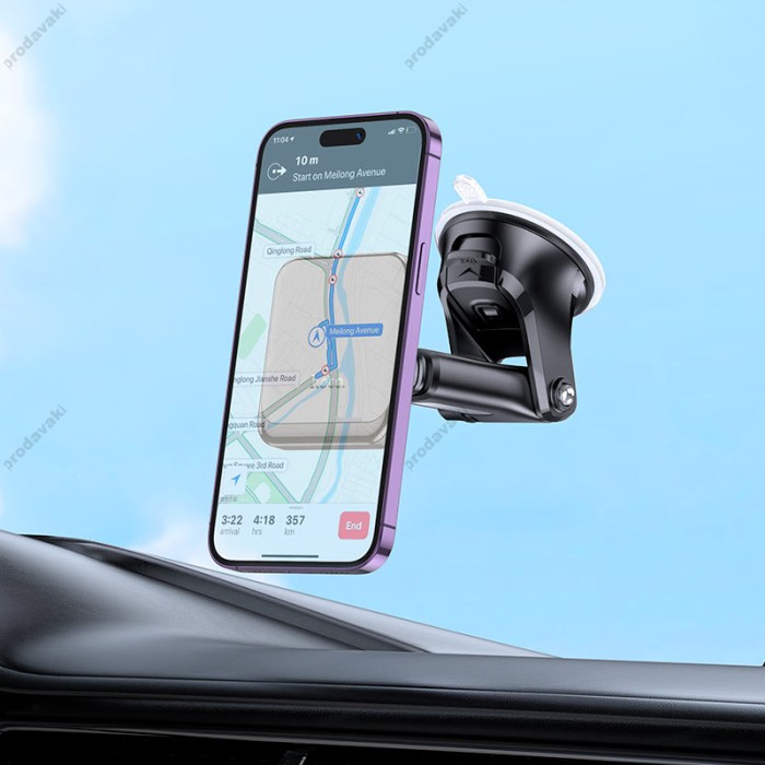 Автомобільний тримач Hoco H41 Climber magnetic car holder (center console) Black