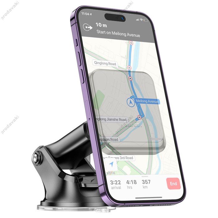 Автомобільний тримач Hoco H41 Climber magnetic car holder (center console) Black