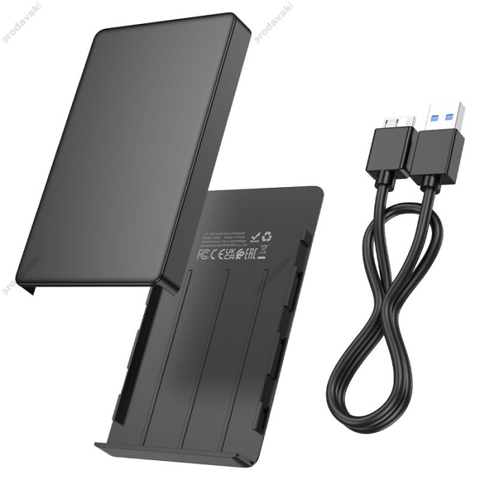 Корпус для зовнішного SSD диску HOCO HB46 USB3.0 2.5-inch SATA hard drive enclosure 6TB Black