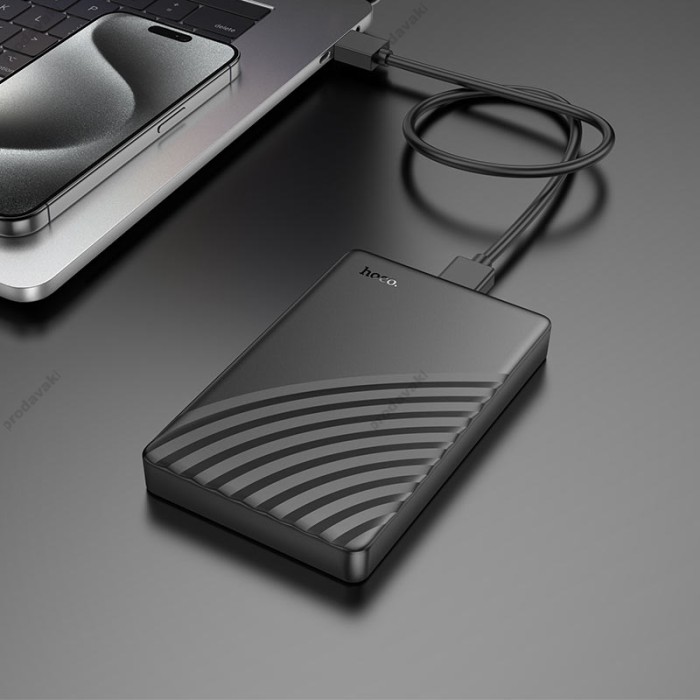 Корпус для зовнішного SSD диску HOCO HB46 USB3.0 2.5-inch SATA hard drive enclosure 6TB Black