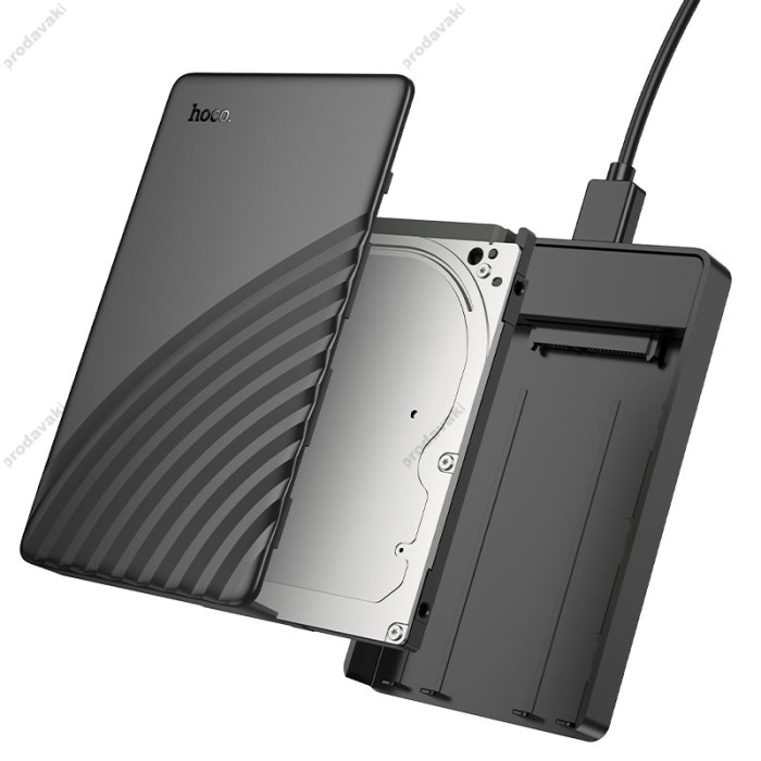Корпус для зовнішного SSD диску HOCO HB46 USB3.0 2.5-inch SATA hard drive enclosure 6TB Black
