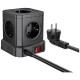 Подовжувач мережевий фільтр HOCO NS8 Sharp 5 position (PD20W/1C3A) desktop socket EU/GER Black