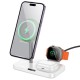 Бездротовий зарядний пристрій HOCO CQ12 Joyfull 3-in-1 Wireless Fast Charger White