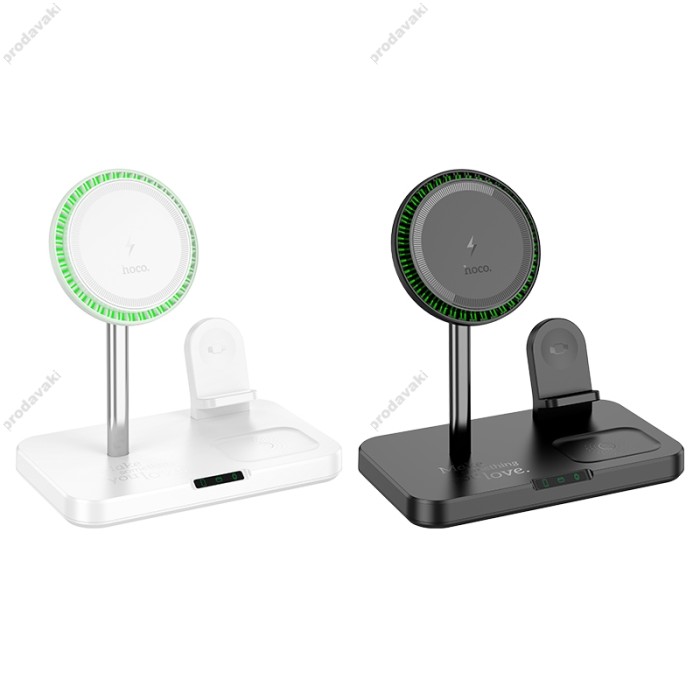 Бездротовий зарядний пристрій HOCO CQ12 Joyfull 3-in-1 Wireless Fast Charger White