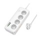 Подовжувач мережевий фільтр Hoco AC22 Sunlight 4-bit desktop socket (L=1.5M) 3USB/1Type-C 30W/3A PD/QC white