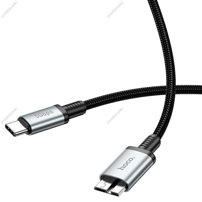 Кабель HOCO US10 excellent speed cable Type-C to Micro-B USB 3.0 0.5m Black