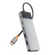 USB-Хаб Wiwu Linker Hub 12в1 Type-C to 2xHDMI+2xUSB 3.0+2xUSB 2.0+USB-C+RJ45+VGA+SD+TF+PD Grey