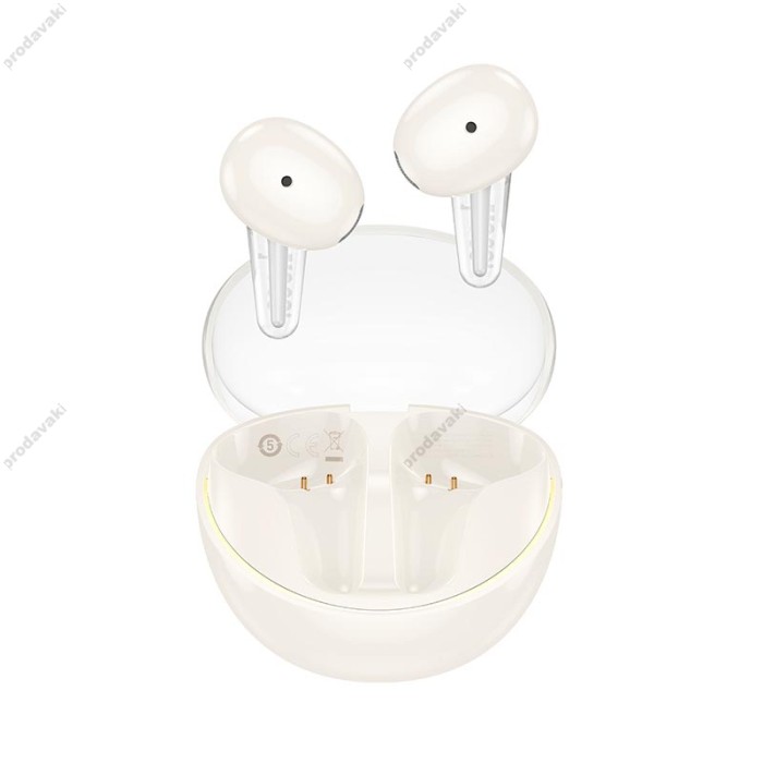 Бездротові Bluetooth навушники Hoco EW202 Magic true бездротовий headset BT 5.4 Milky white