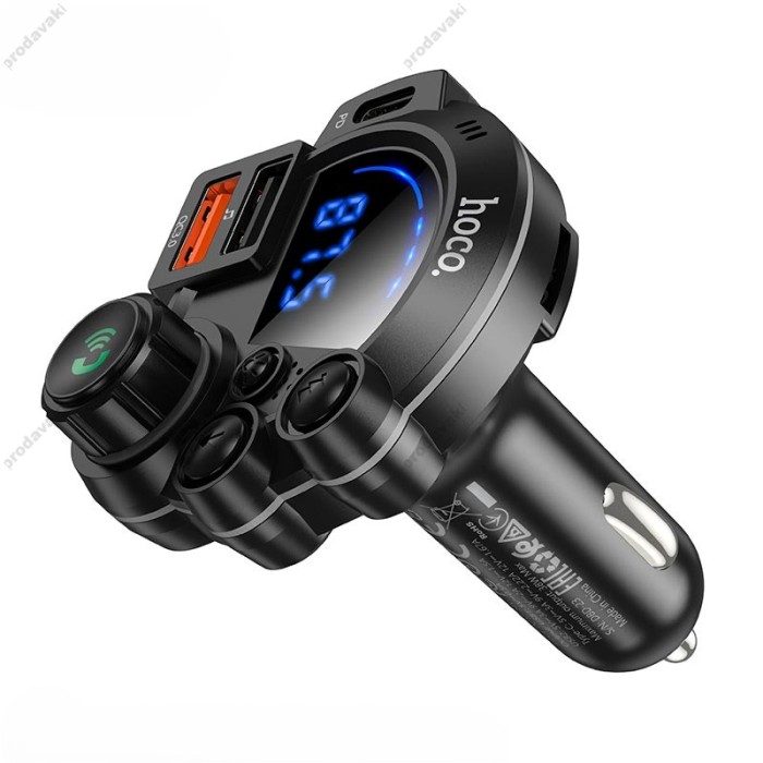 FM - трансмітер Hoco DFM01 Legend with Bluetooth transmitter 2USB Type-C PD QC 38W Black