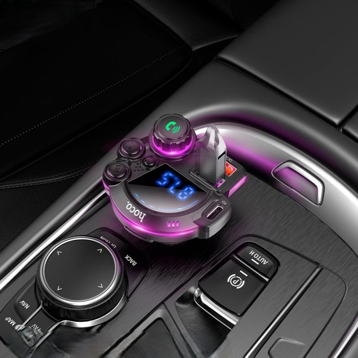 FM - трансмітер Hoco DFM01 Legend with Bluetooth transmitter 2USB Type-C PD QC 38W Black