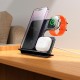 Бездротовий зарядний пристрій HOCO CQ19 Falcon 3 in 1 desktop vertical wireless fast charging CQ19 15W Silver
