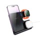 Бездротовий зарядний пристрій HOCO CQ19 Falcon 3 in 1 desktop vertical wireless fast charging CQ19 15W Metal-grey