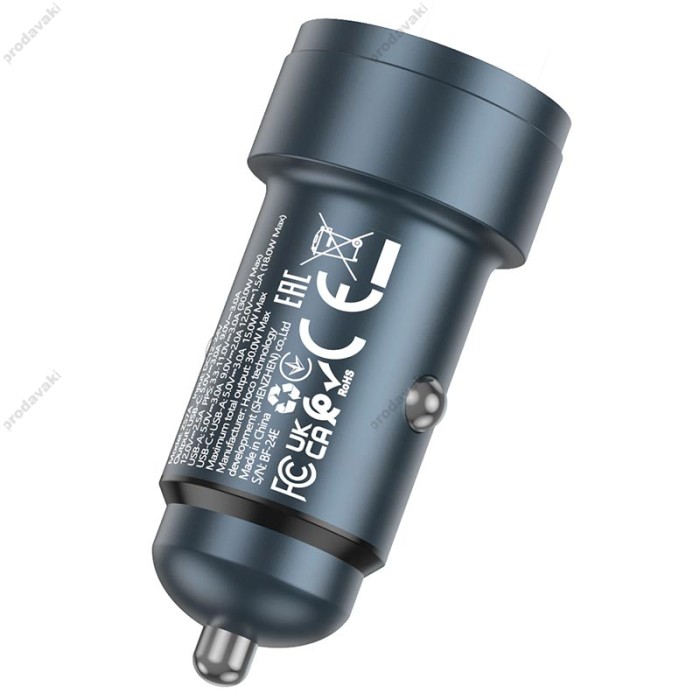 Автомобільний зарядний пристрій Hoco Z57A Glorious Car charger 30W Metal-grey
