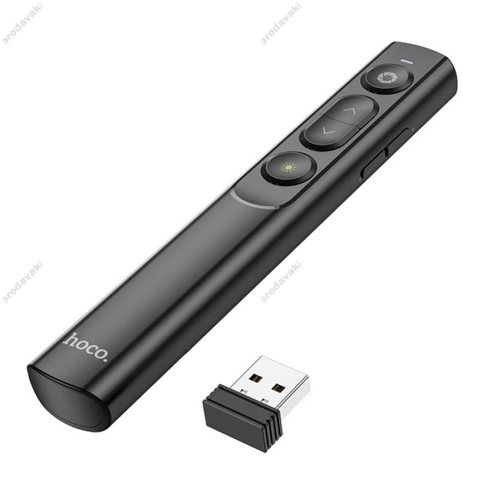 Лазерна указка HOCO GM201 Enjoy PPT page turning pen 2.4G 100m Type-C Black