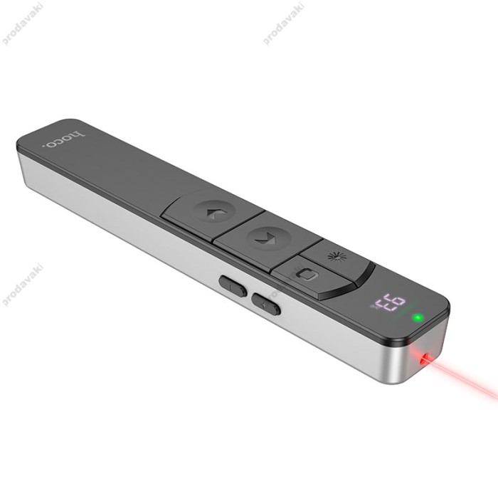 Лазерна указка HOCO GM202 Smart PPT page turning pen 2.4G 100m Type-C LCD 8H silver