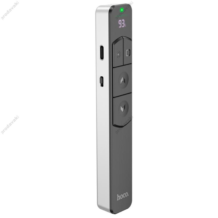 Лазерна указка HOCO GM202 Smart PPT page turning pen 2.4G 100m Type-C LCD 8H silver